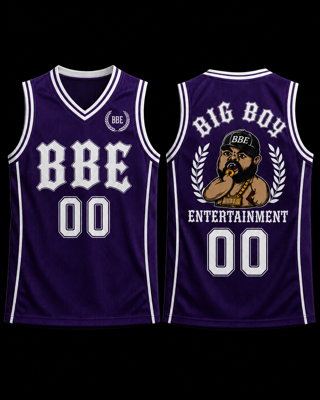 BBE Varsity Jersey Purple / White front and back