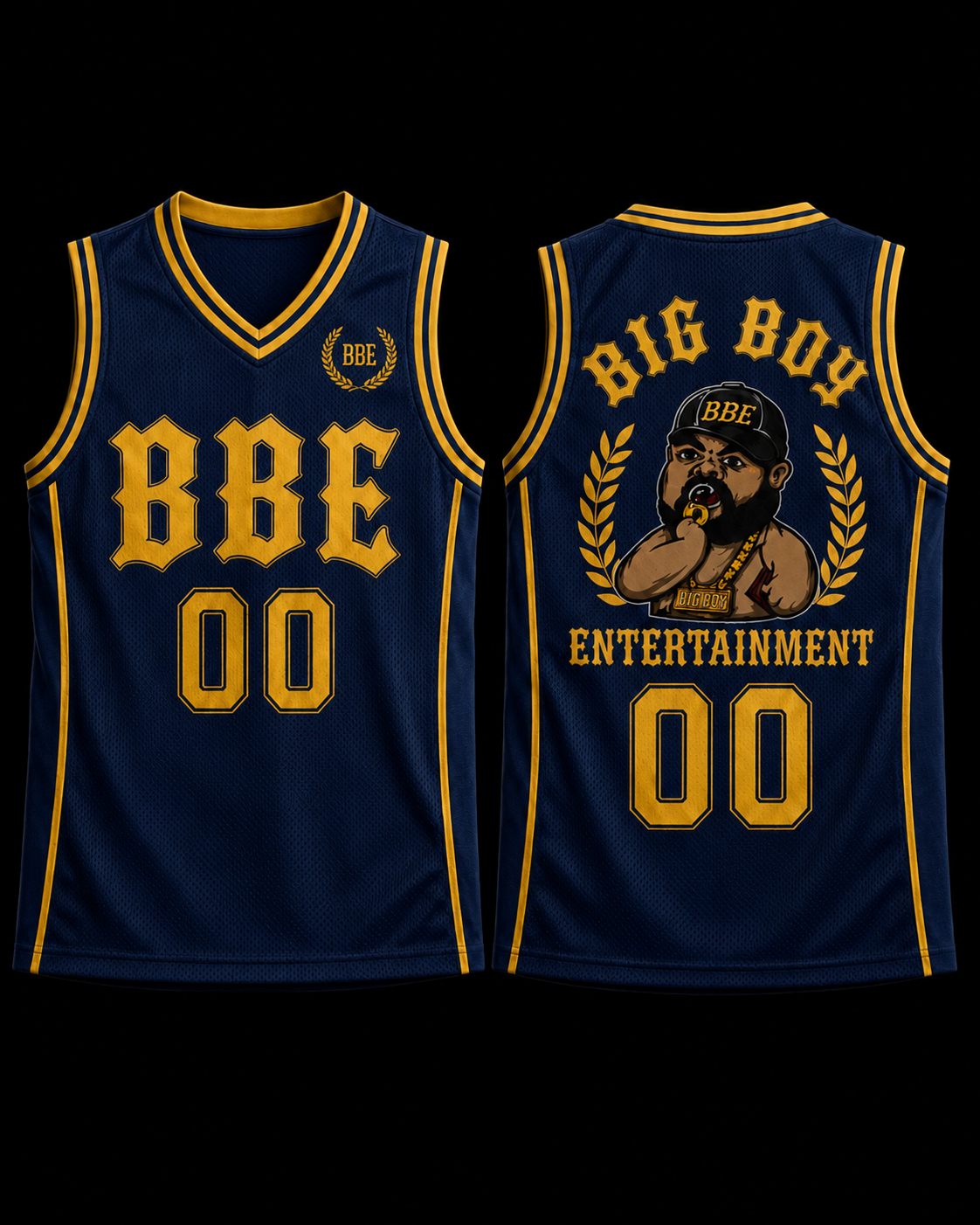 BBE Varsity Jersey Navy / Gold front and back