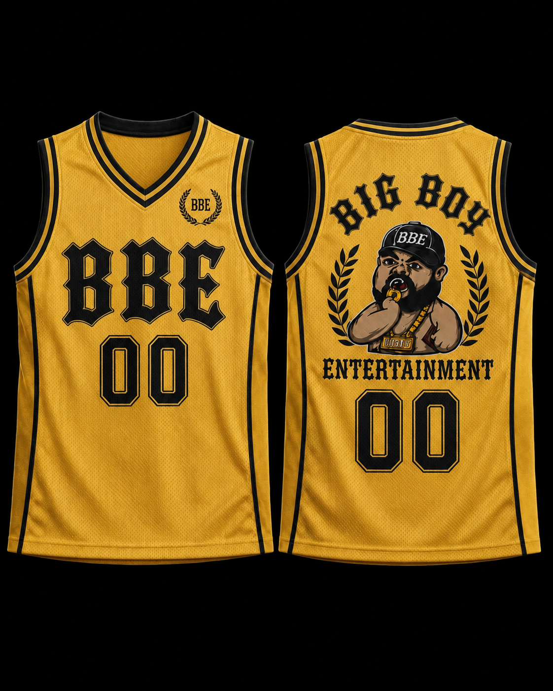 BBE Varsity Jersey Gold / Black front and back