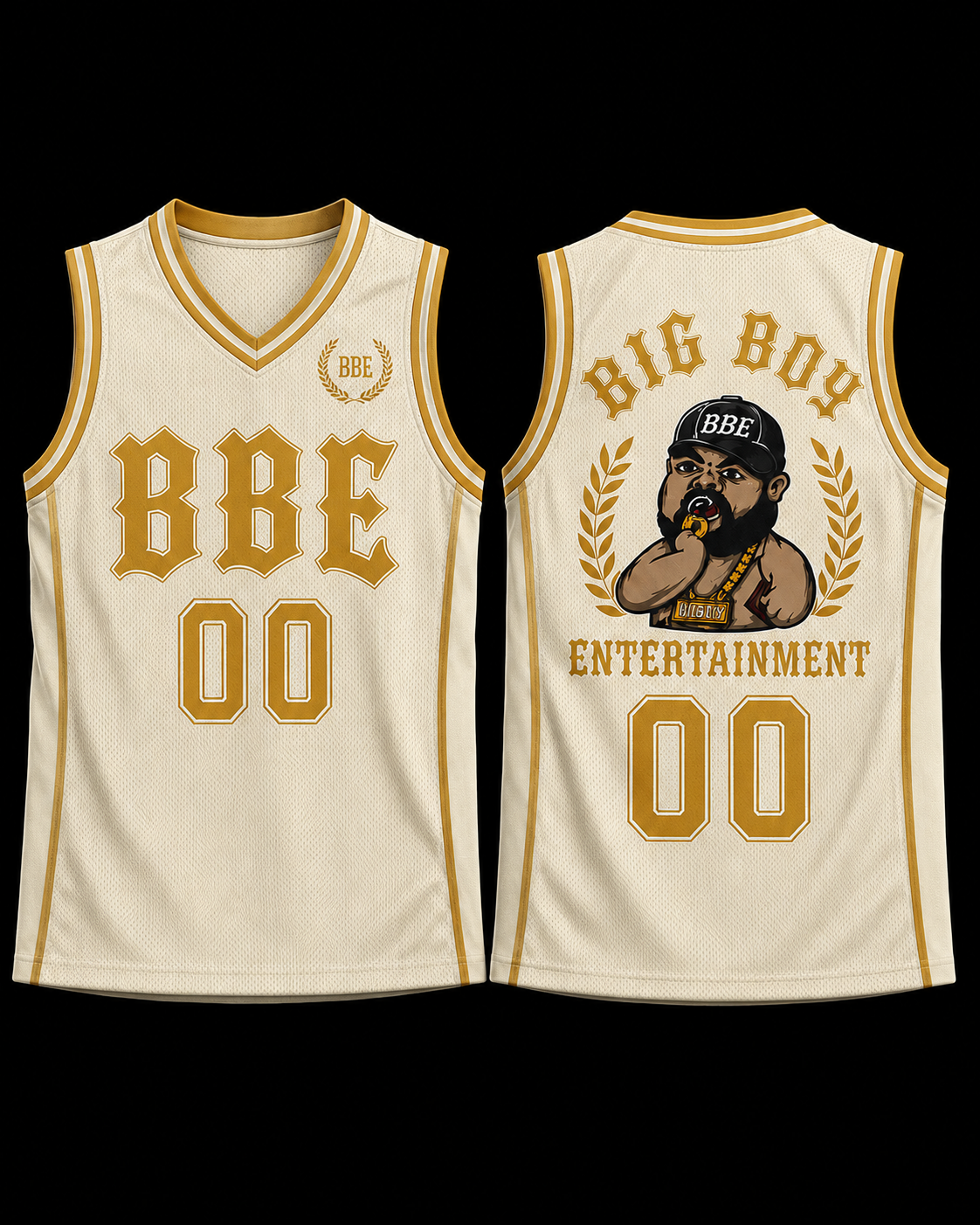 BBE Varsity Jersey Cream / Gold front and back