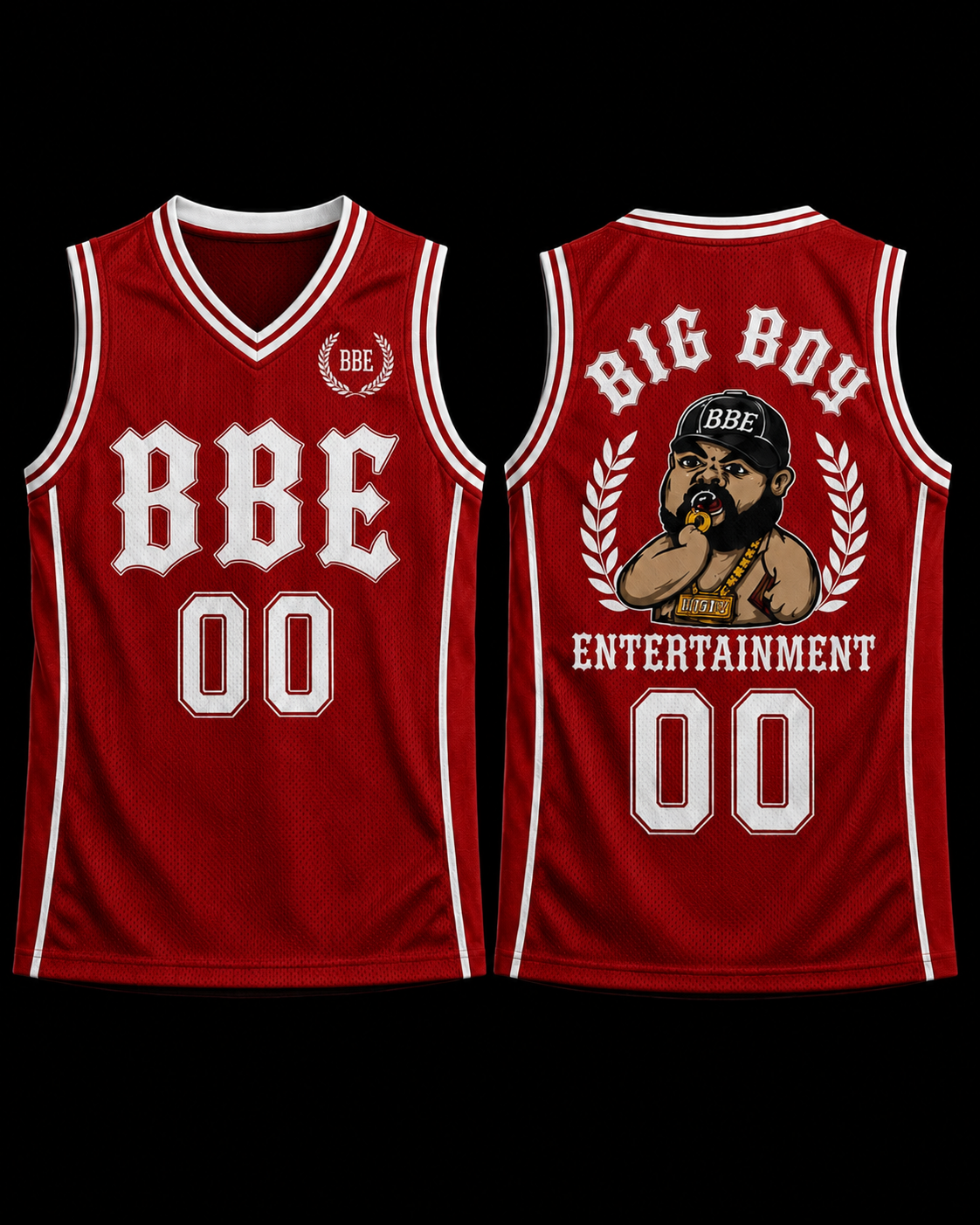 BBE Varsity Jersey Red / White front and back