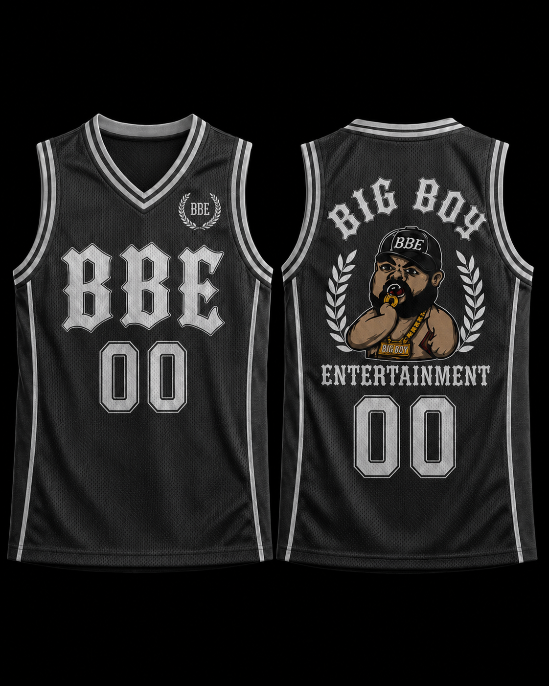 BBE Varsity Jersey Charcoal / Silver front and back